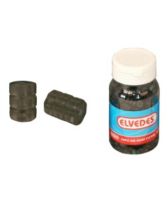 Gummi-O-Ringe Elvedes für Bremskabel / Schaltzug ø1,1-1,5 mm - Schwarz (Glas mit 250 Stück)