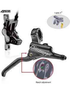 Hydraulischer Scheibenbremssatz Tektro HD-M745 Orion rechts mit 1800 mm leitung - Schwarz