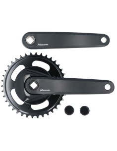 Kettenradgarnitur 38Z Miranda Delta mit 170mm Kurbelarm - mit Scheibe 9,5cm - Schwarz