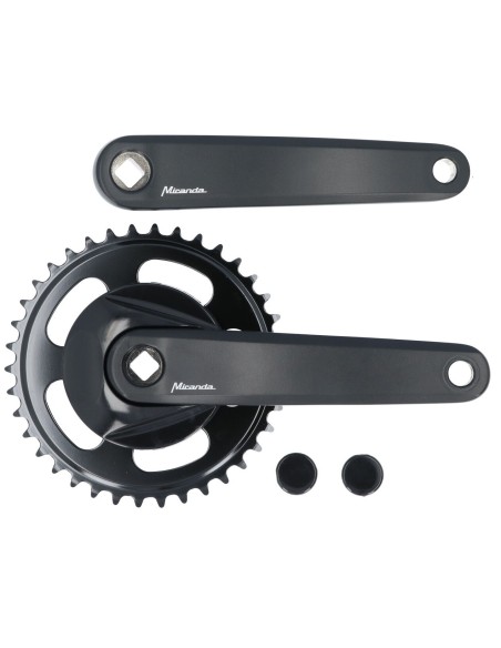 Kettenradgarnitur 38Z Miranda Delta mit 170mm Kurbelarm - mit Scheibe 9,5cm - Schwarz