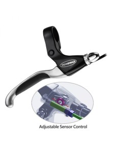 E-Bike Bremshebel Satz Tektro EL550FR-RS V-Bremse mit Drehsensor - Schwarz/Satin
