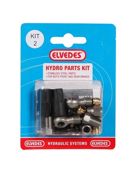 Hydraulikteile Kit 2 M8 + Banjo Edelstahl für Elvedes Hydraulikschlauch (auf Karte)