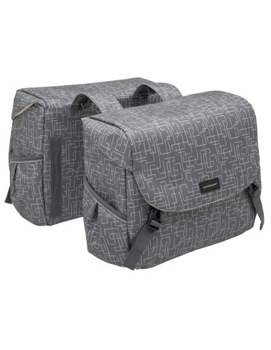 Doppelte Fahrradtasche New Looxs Mondi Joy Double RT 38 Liter 37 x 16 x 32 cm (2x) - ivy grey