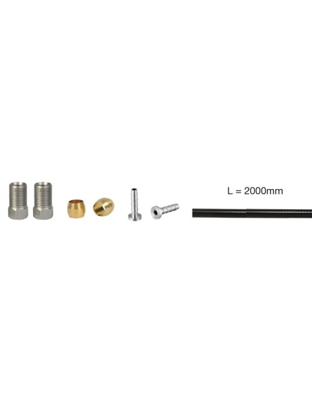 Bremsleitungssatz Elvedes - Ersatz für Shimano SM-BH90 - extra flexibel - 2 Meter mit Verbindungsmaterial M8 x 0,75