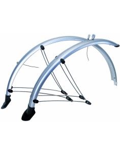 Schutzblechset 28/29" Mud Max Flex 56 mm mit elektronischer Kontaktstreifen - Silber