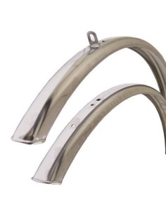 Schutzblechset 27"/28" Edelstahl - ohne Schutzblechstreben - Silber