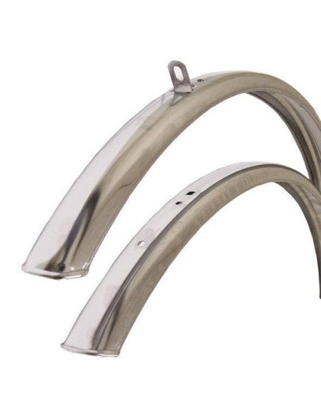Schutzblechset 27"/28" Edelstahl - ohne Schutzblechstreben - Silber