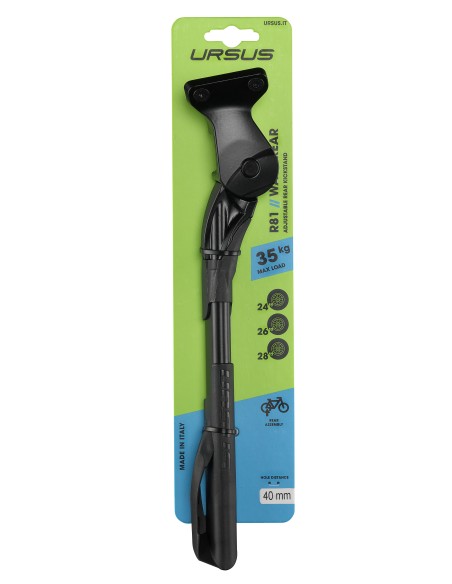 Hintenrad Fahrradständer 24 bis 29" Ursus Wave mit 40 mm Montageplatte - Schwarz