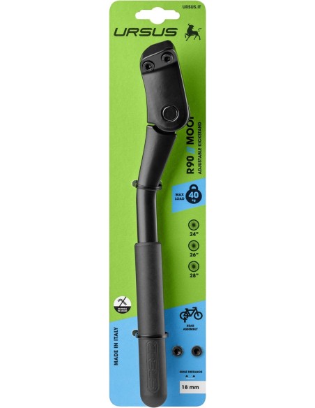 Fahrradständer 24-28" Ursus Mooi Hinterbaumontage - mit 18 mm Montageplatte - Schwarz