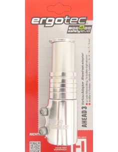 Lenkervorbau Verlängerung  Ergotec Ahead 3 - 1-1/8" AL6061 T6 - Silber