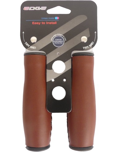 Griffe Satz Edge City Leder - 135/135 mm - Dunkelbraun