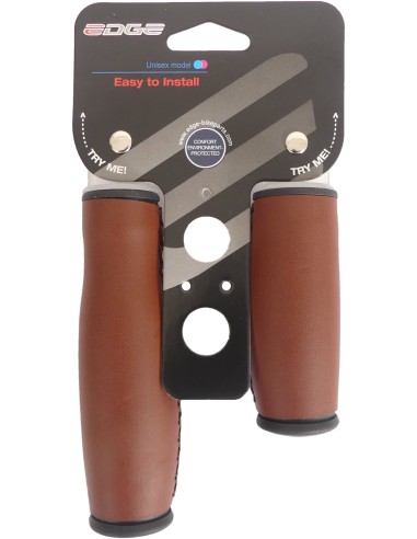 Griffe Satz Edge City Leder - 135/92 mm - Dunkelbraun