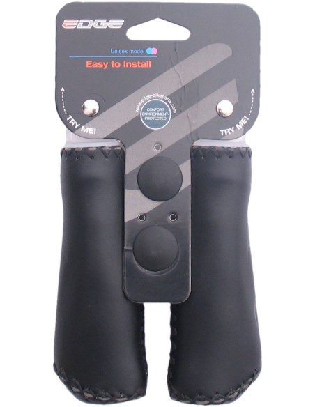 Griffe Satz Edge 2x130mm - Schwarzes Leder (blister)