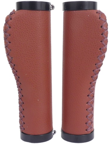 Griffe Satz Edge Leather inkl Lockring - Camel Braun- 135/135mm (Ladenverpackung)