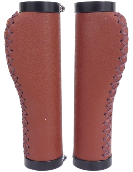 Griffe Satz Edge Leather inkl Lockring - Camel Braun- 135/135mm (Ladenverpackung)