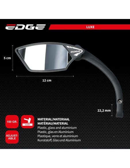 Spiegel Edge E-Fahrrad Luxe mit Klemme - Montage auf Links