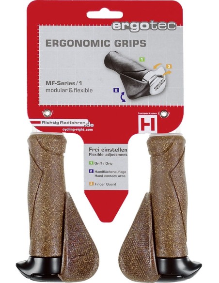 Griffe Satz Ergotec MF1 Kork / Aluminium 130 + 130 mm - braun / schwarz