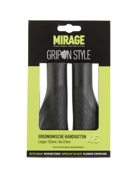 Griffe Satz Mirage Grips im Style 45 - 132/132 mm mit Lockring - Schwarz