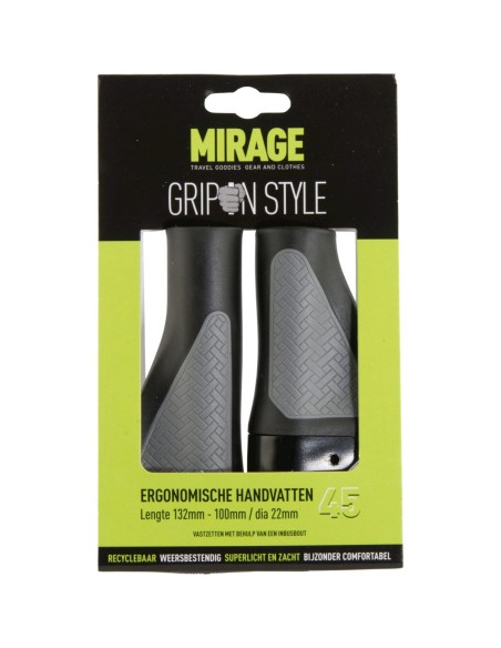 Griffe Satz Mirage Grips im Style 45 - 132/100 mm mit Lockring - Schwarz / Grau