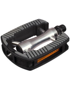Pedale Marwi SP-821 mit Aluminiumgehäuse - Rutschfest - Silber mit grauer Einlage (Werkstattverpackung)