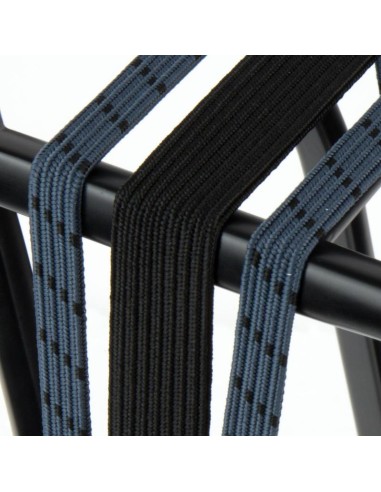 Spanngurt Gepäckträger Widek Eye 24/12mm mit schwarzen Stahlplatten - Blau Grau/Schwarz