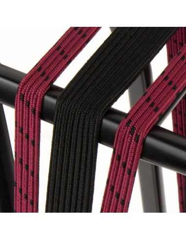 Spanngurt Gepäckträger Widek Eye 24/12mm mit schwarzen Stahlplatten - Bordeaux/Schwarz