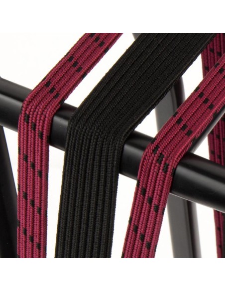 Spanngurt Gepäckträger Widek Eye 24/12mm mit schwarzen Stahlplatten - Bordeaux/Schwarz