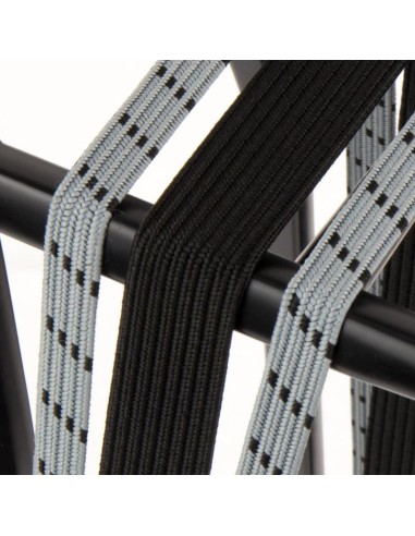 Spanngurt Gepäckträger Widek Eye 24/12mm mit schwarzen Stahlplatten - Steingrau/Schwarz