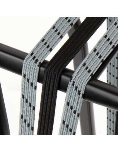 Spanngurt Gepäckträger Widek Eye 12/12mm mit schwarzen Stahlplatten - Steingrau/Schwarz