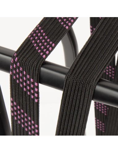 SUV-Sicherheits Spanngurt Widek 24 mm mit schwarzen Stahlhaken - Brokatrot/Schwarz