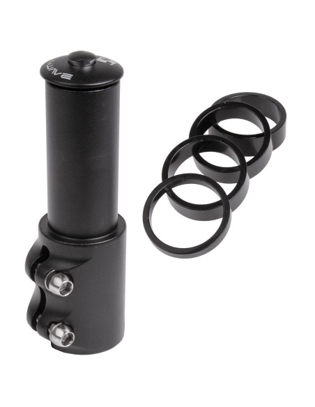 Ahead Höhenadapter 1-1/8" M-Wave mit  4 Distanzringe + Aheadkappe - Schwarz