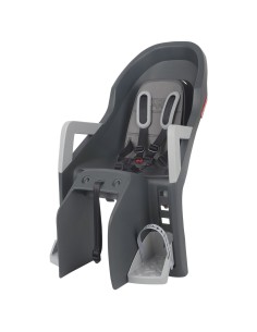 Kindersitz für Hinten Polisport Guppy Maxi+ mit Gepäckträgerbefestigung (CFS) - Dunkelgrau / Silber