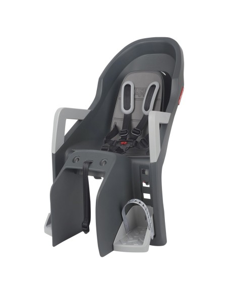 Kindersitz für Hinten Polisport Guppy Maxi+ mit Gepäckträgerbefestigung (CFS) - Dunkelgrau / Silber