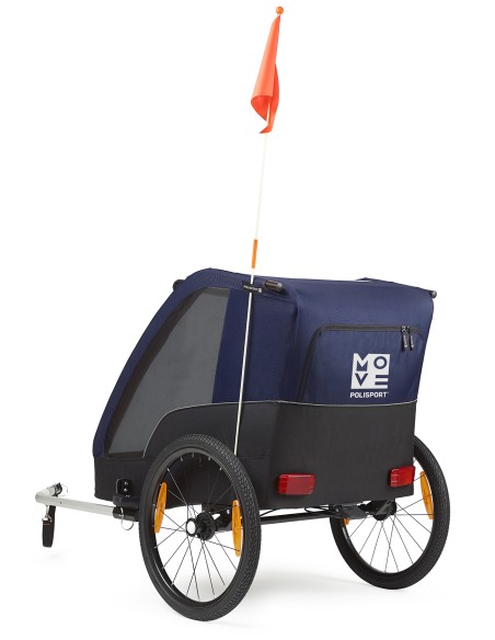 Trailer Polisport - 2-in-1 Fahrradanhänger + Buggy - Grau/Blau