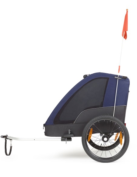 Trailer Polisport - 2-in-1 Fahrradanhänger + Buggy - Grau/Blau