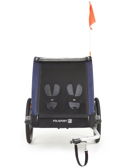 Trailer Polisport - 2-in-1 Fahrradanhänger + Buggy - Grau/Blau
