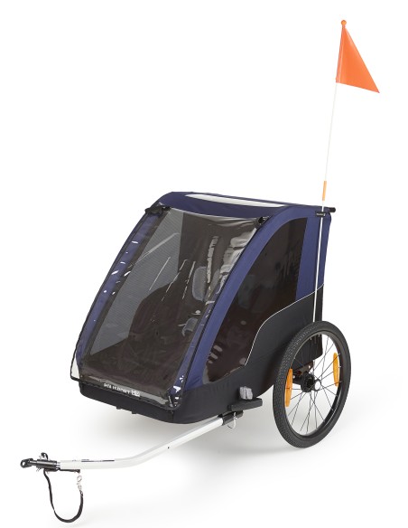 Trailer Polisport - 2-in-1 Fahrradanhänger + Buggy - Grau/Blau