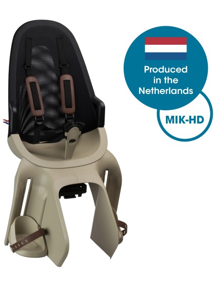 Kindersitz für Hinten Qibbel Air Miffy mit Gepäckträgerbefestigung (MIK-HD) - Cappuccino