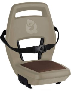 Kindersitz für Hinten Qibbel 6+ Junior mit Fußstützen, Sicherheitsgurt und Schutzplatte - Cappuccino