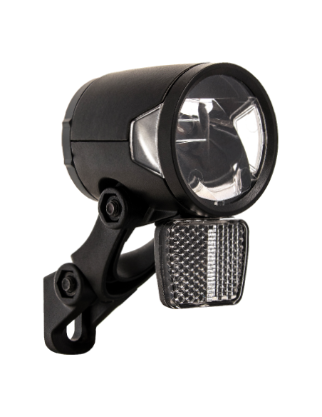 Scheinwerfer Herrmans H-Black MR8 Dynamo - Ein/Aus-Funktion - mit Halterung - 180 Lumen