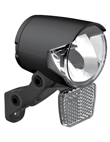 Scheinwerfer Herrmans H-Black MR4 Dynamo - Ein/Aus-Funktion - mit Halter - 100/120 Lumen