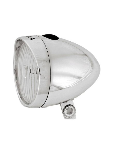 Scheinwerfer AXA Classic mit Batterien - On/Off - silber
