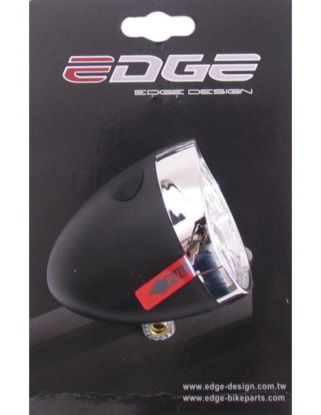 Scheinwerfer Edge Retro Schwarz/Chrom - 3 Led - On/Off - mit Batterien (blister verpackung)