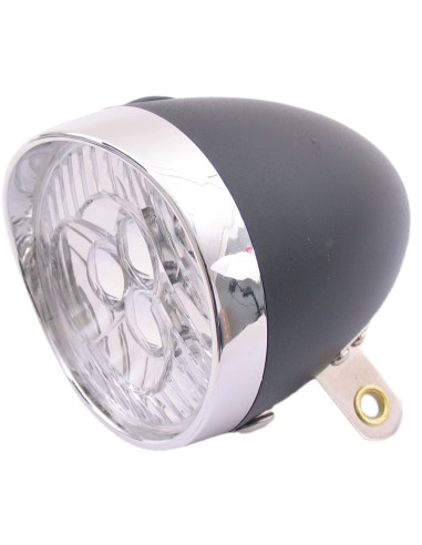 Scheinwerfer Edge Retro Schwarz/Chrom - 3 Led - On/Off - mit Batterien (blister verpackung)