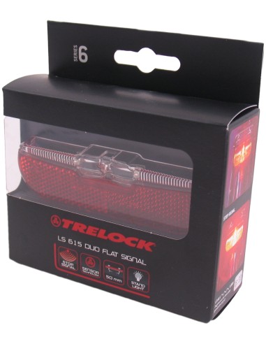 Gepäckträger Rücklicht Trelock LS615 Duo Flat Signal - 50mm (dynamo montiering)
