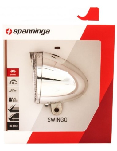 Scheinwerfer Spanninga Swingo XB LED Mit Reflector/Batterien - Chrom