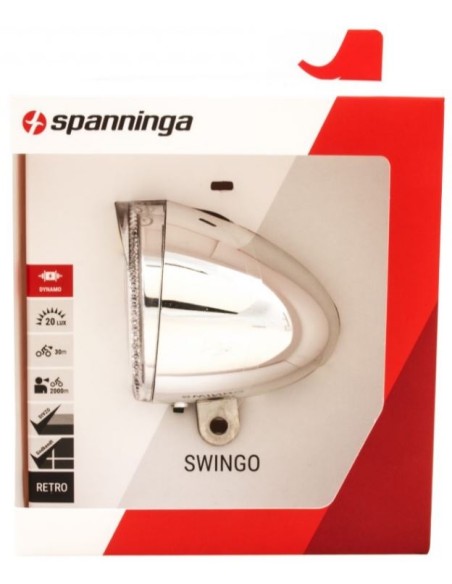 Scheinwerfer Spanninga Swingo XB LED Mit Reflector/Batterien - Chrom