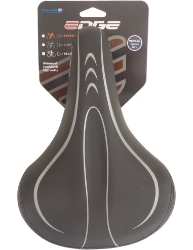 Fahrradsattel Edge Veneto inkl. Pick-up-Halterung und Rücklicht -Schwarz