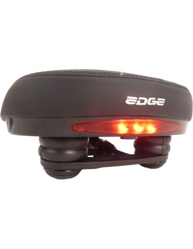 Fahrradsattel Edge Veneto inkl. Pick-up-Halterung und Rücklicht -Schwarz