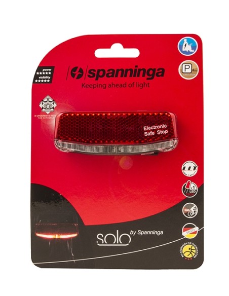 Gepäckträger Rücklicht Spanninga Solo XBA mit sensor (blister)
